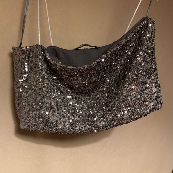 Zara - Silver Sequin Tube Top - Picture 2 of 2